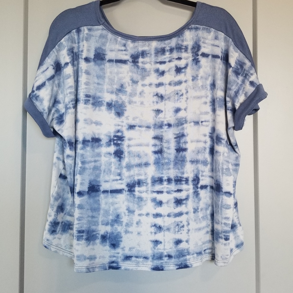 Lucky Brand Blue & White Tie Dye Top Size 3x - Picture 5 of 8